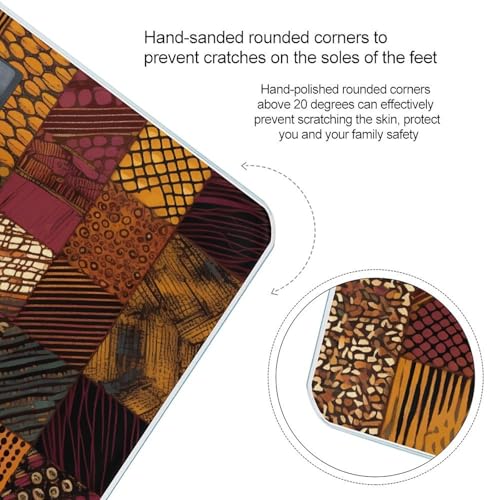 Balanza digital de baño estilo patchwork africano vidrio templado miniatura 4
