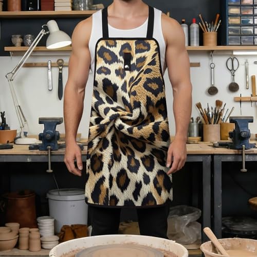 Delantal de Trabajo con Estampado Leopardo Unisex miniatura 4