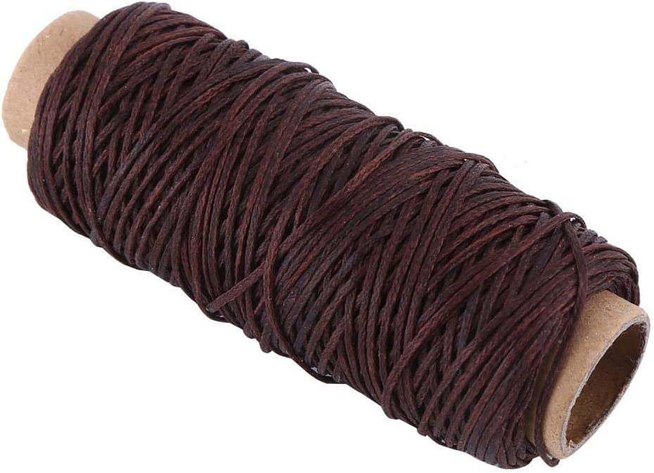 Bobinas de hilo de coser encerado, resistente al desgaste, para coser cuero, zapatos, costura a mano, manualidades, 150D, 50 m, color marrón oscuro, durabilidad