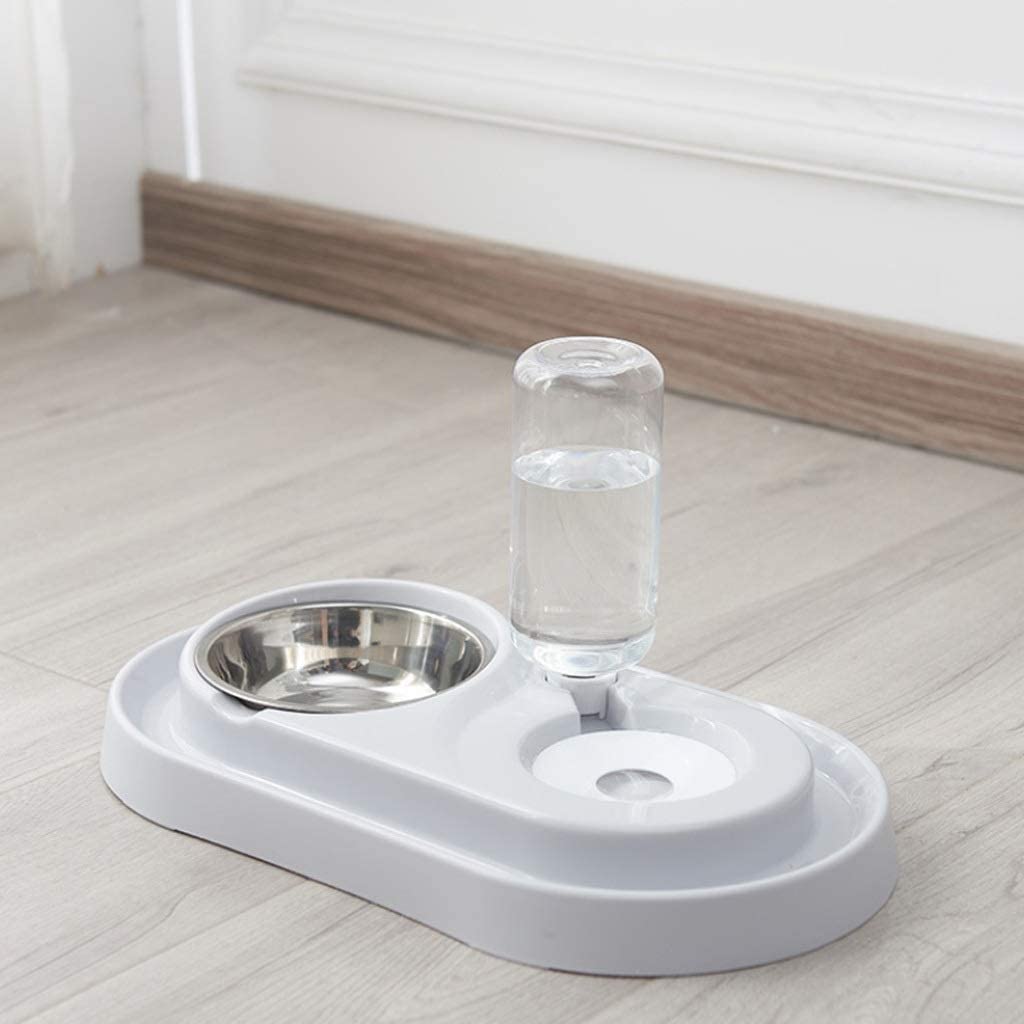 GeRRiT Distributore d'acqua for animali domestici Distributore d'acqua, Distributore d'acqua grigio, Design a doppia ciotola