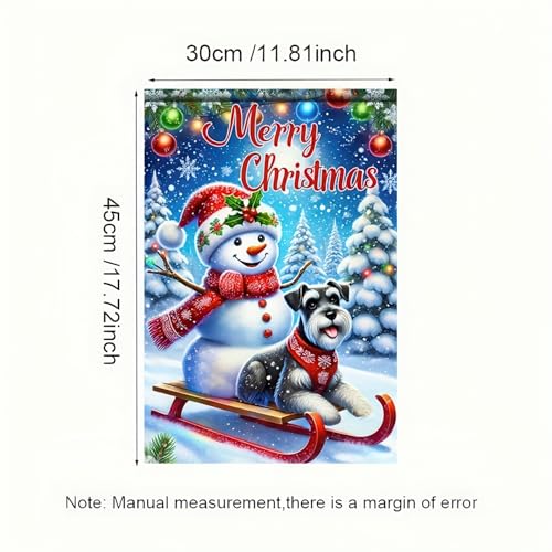 Image of BlissYard Christmas Schnauzer Dog Garden Flag 12x18 Inch Polyester