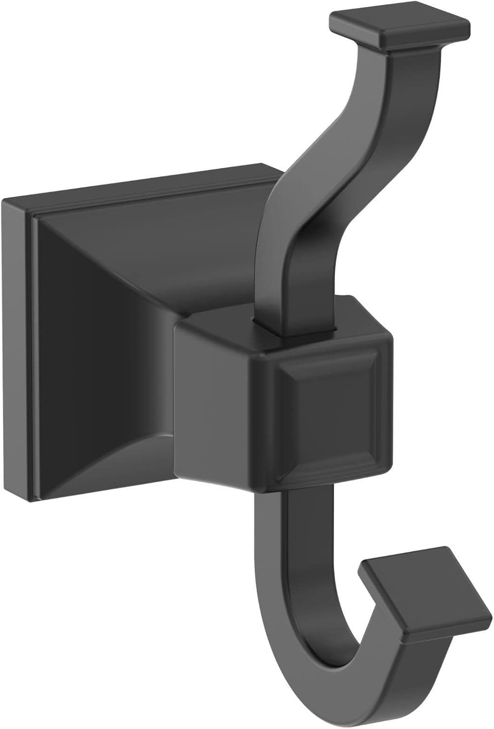 Amerock Mulholland Double Prong Matte Black Wall-Mounted Hook