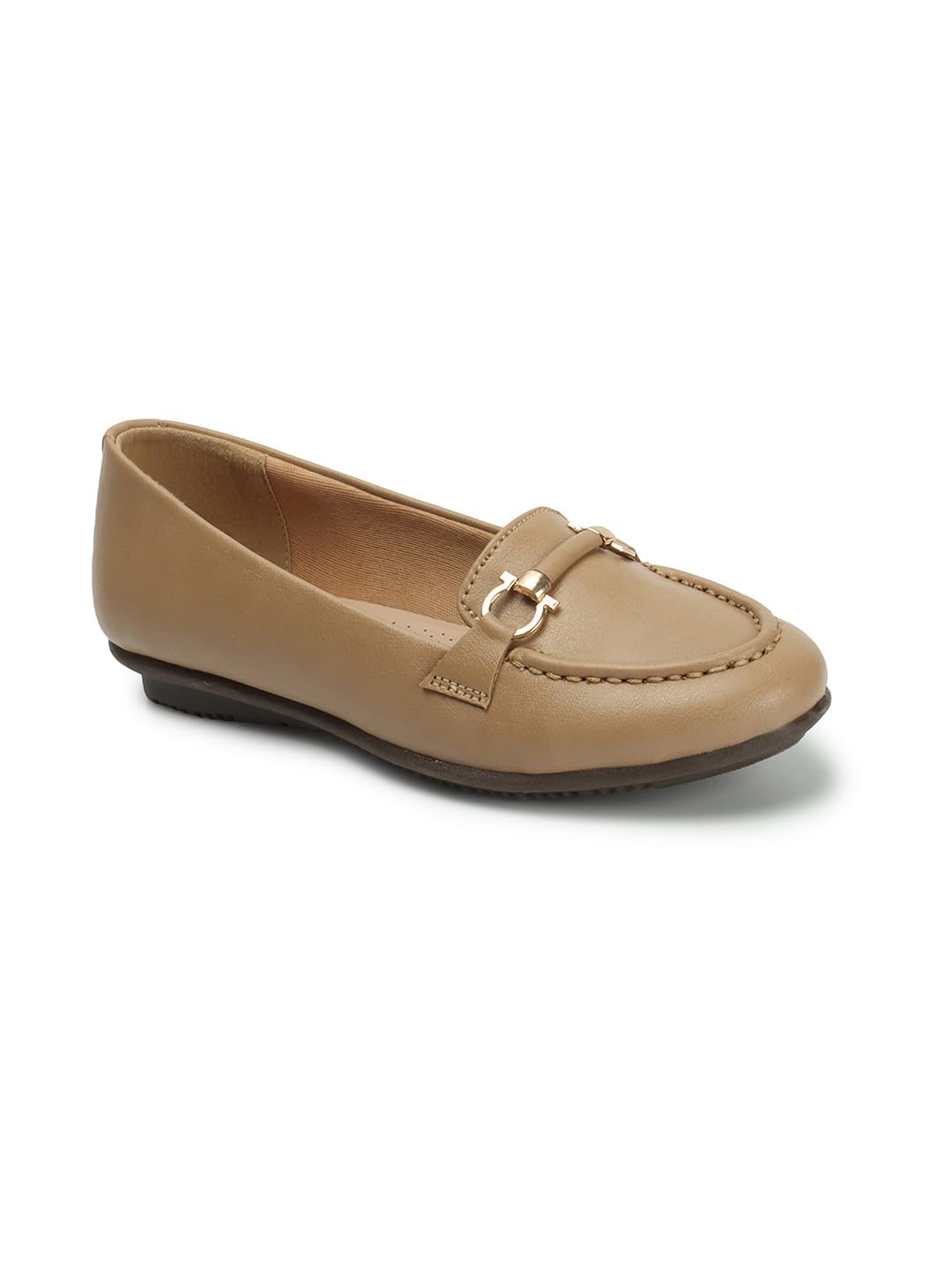 elle Women's Stylish Slip On Comfortable Loafers Colour-Beige, Size-UK 8-picture-12