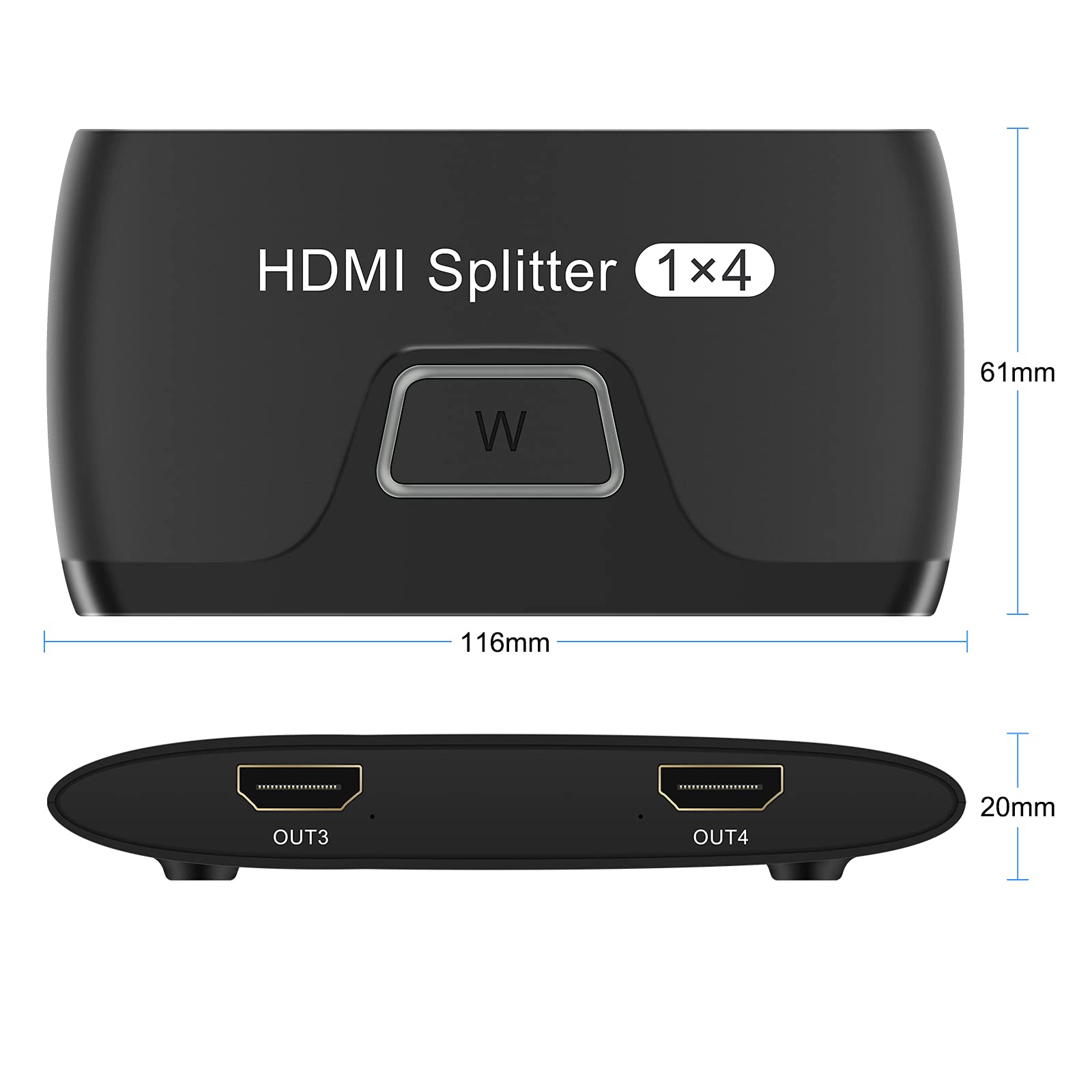 Amazon.com: 4K 1x4 HDMI Splitter by HDSUNWSTD - 1 Port to 4 HDMI