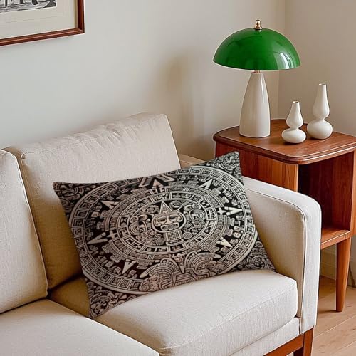 Funda de almohada rectangular maya en felpa de lujo con tejido premium resistente al desgaste 8