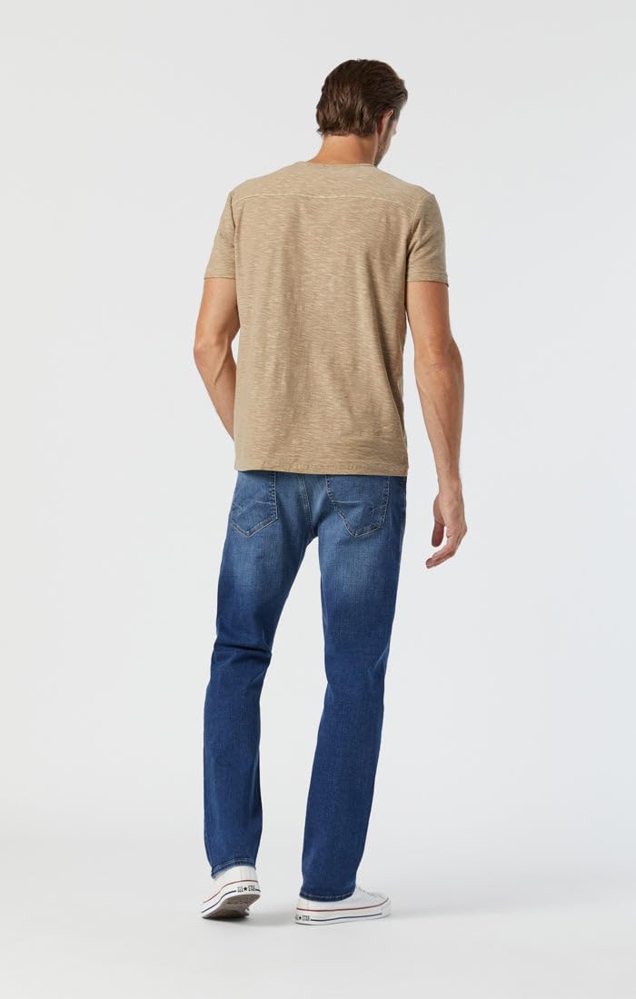 Mavi Men's Zach Mid Rise Straight Leg Jeans, Deep Brushed Williamsburg - Image 3