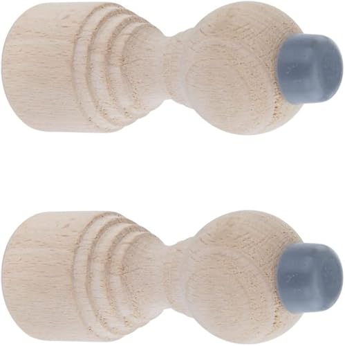 Renovators Supply Manufacturing Tope de puerta de madera para montaje en pared, 3.18 pulgadas de largo, sin terminar, tope de puerta de madera dura