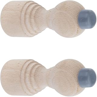 Renovators Supply Manufacturing Wooden Door Stop Bumper Wall Mount 3.18" Long Unfinished Maple Hardwood Door Stopper Silicone Rubber Bumper for Absorbing Shock Wall Protector with Hardware Pack of 2