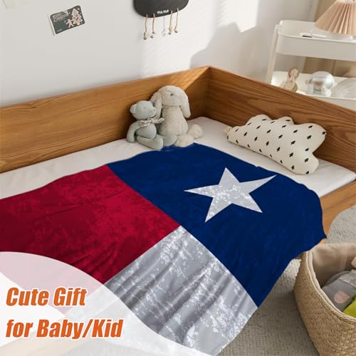 Image of YeeJu Patriotic Throw Blanket for Kids Small 4th of July Memorial Day Fourth of July Blanket for Boys Girls Child Baby Couch Bed Red White Blue Blankets Stars Texas Veteran Day Blanket 40x50