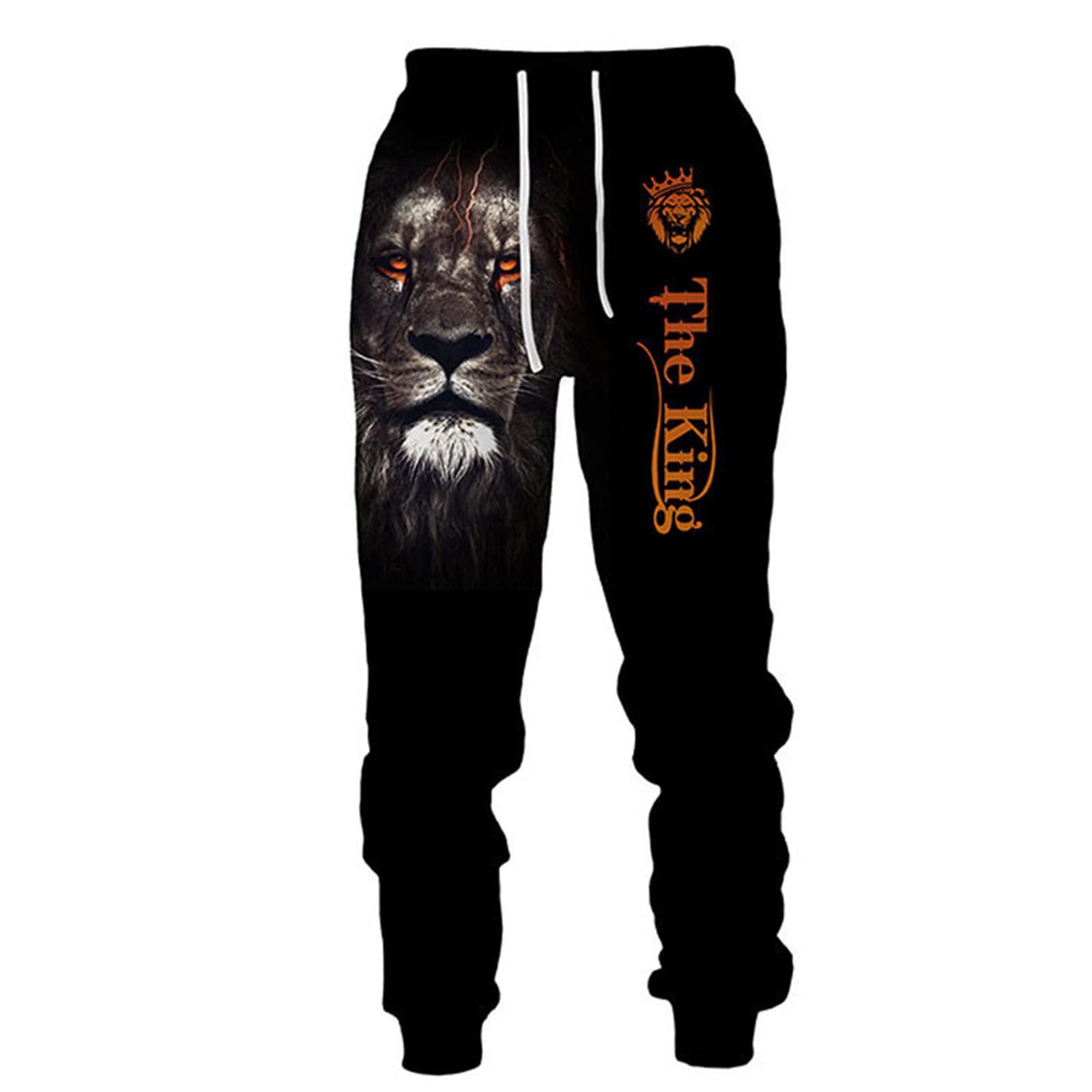Viking Lion 3D Printed Jogger Sweatpants Cuffed Hem Sports Tracksuit Bottoms Casual Training Trousers for Women Men