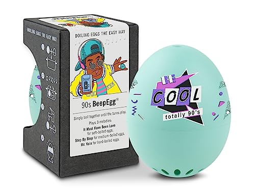 90s BeepEgg – Egg Timer for Boiling Eggs – Musical Egg Cooker for Soft, Medium, Hard Boiled Eggs – Food Safe – Singing Floating Egg Timer – Egg Cooker for 3 Levels of Doneness - Brainstream