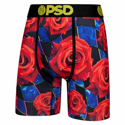 PSD Men's Boxer Briefs - Floral Racer, 7 Inch Inseam, Moisture-Wicking, 4-Way Stretch, Boxer Briefs for Men, 2X-Large