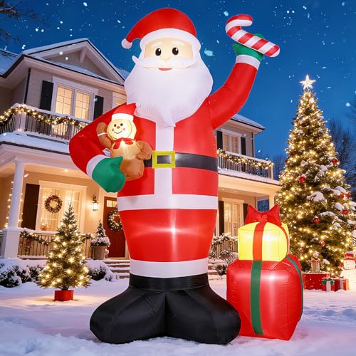 Quntis 244cm Aufblasbarer Weihnachtsmann XXL, LED beleuchtete...