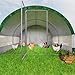Zefvkip Large Chicken Coop Metal Chicken Run Dome Shape Walk-in Fence Chicken Coop for Outdoor and Yard Farm Use Covered by PE Cloth, 12.4 ft× 12.4 ft