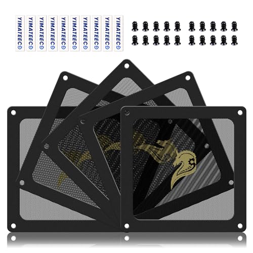 YIMATEECO Dust Filter PC 90mm for Computer Cooler/PSU/Routers PVC 50 Mesh, Magnetic Frame PC Fan Dust Mesh Cooler Filter Dustproof Computer Fan Grills (PVC, Gentleman, 90 * 90mm, 5pcs, Black)