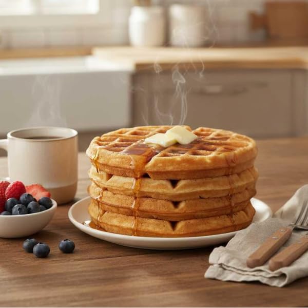 Miniatura 5 de My Favorite - Mezcla de gofres de estilo belga, comida dorada fácil de hacer para hacer gofres gruesos, crujientes y esponjosos, hecha con harina de