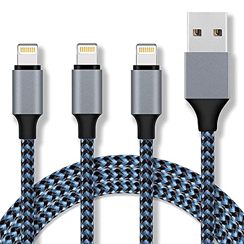 iPhone Charger Cable, 3Pack 3FT Nylon Braided Lightning Cable Charging Syncing iPhone Cable Compatible with iPhone 12/11/11Pro/XS/XS MAX/XR/X/SE/8/8Plus/7/7Plus and More