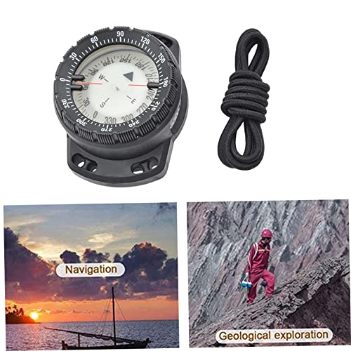 Brújula de buceo luminosa para surf y navegación subacuática, resistente al agua, visión nocturna, con banda elástica para muñeca miniatura 3