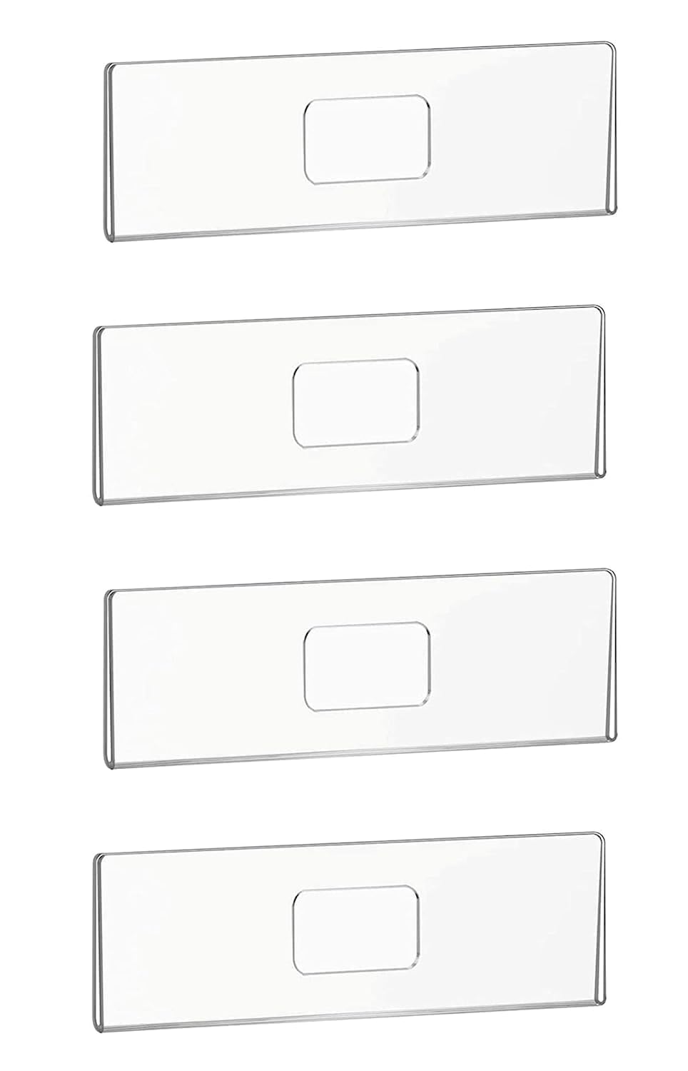 - 3nesh Creations Acrylic Wall Name Plate Holder Horizontal with Double Sided Tape Name Plates Set Small License Plates Frame for Office Home Classroom Teacher 4 Pcs (Pack of 8)
