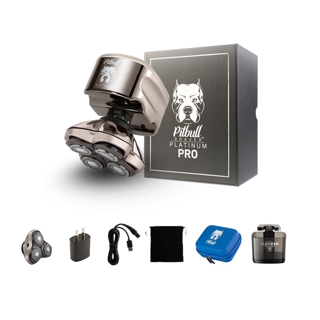 Pitbull Platinum PRO + CR3 - Rasoir électrique Électrique Homme avec une lame CR3 en plus - Guide 360