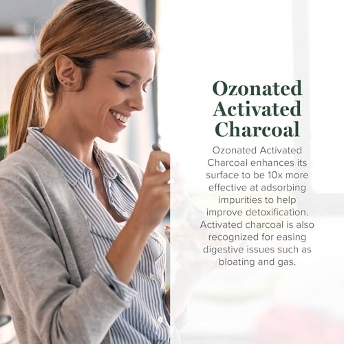 Global Healing Center - Ozonated Activated Charcoal Powder - Advanced Digestive Detox That Adsorbs Internal Unwanted Compounds - Helps Relieve Occasional Gas Discomfort - 60 Activated Charcoal Pills - Image 4
