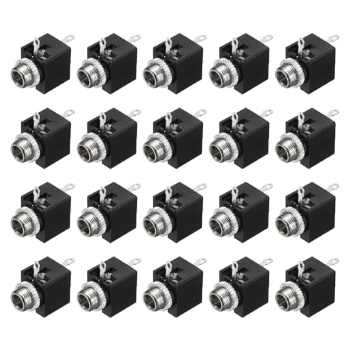 MECCANIXITY 20 piezas conector hembra auxiliar 3.5mm mono TS miniatura 1