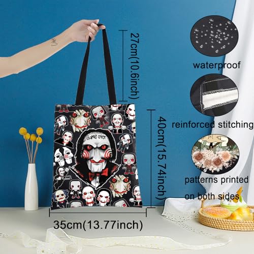 Bolso tipo tote KEYCHIN 'Jigsaw Killer', para fans de terror y rompecabezas, con diseño de Billy el títere, regalo temático miniatura 4