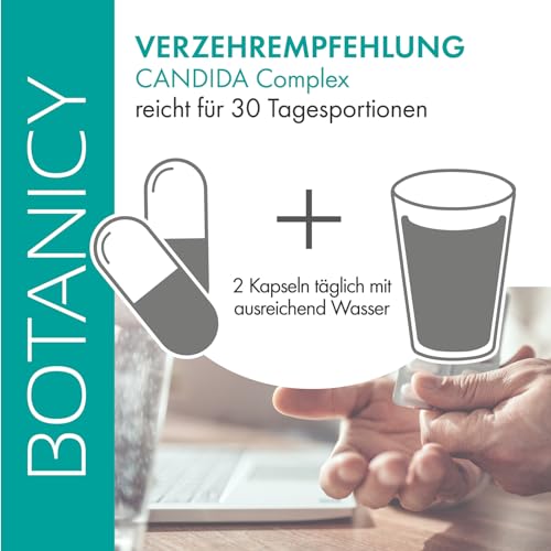 BOTANICY Candida Complex - 180 Kapseln - Bei Candida albicans - Vitamin C, Biotin, Probiotischer Hefepilz, Caprylsäure, Grapefruit & Knoblauch Extrakt – Bild 6