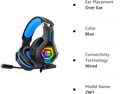 Miniatura 7 de Auriculares para juegos PS5 PS4 con sonido envolvente 7.1, auriculares para juegos con cancelación de ruido, micrófono flexible RGB LED con memoria