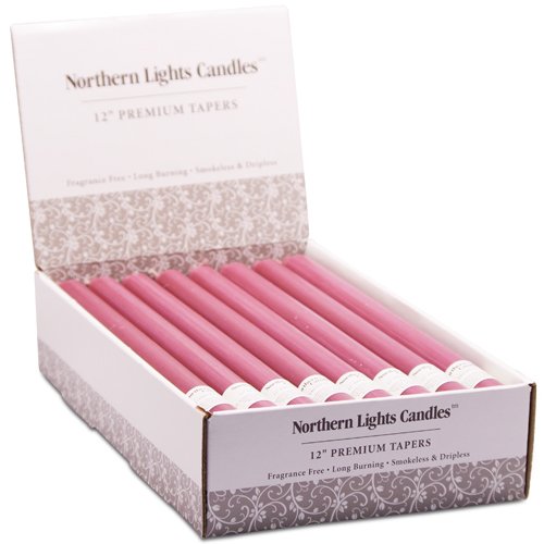 Buy Northern Lights Candles NLC Premium Tapers, 24Piece, 12Inch, Plum