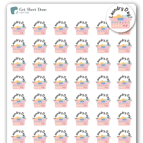 Laundry Day Planner Stickers / 54 Fun Vinyl Stickers (1/2