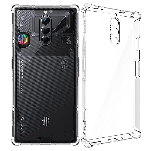 GIOPUEY Funda Compatible con Red Magic 8S Pro/Red Magic 8 Pro, Ultrafina TPU Carcasa, Protección de Colchón de Aire, Antigolpes - Transparente