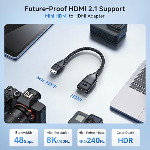 Cable Matters Adaptador Mini HDMI a HDMI 2-Pack 6 Pulgadas miniatura 2