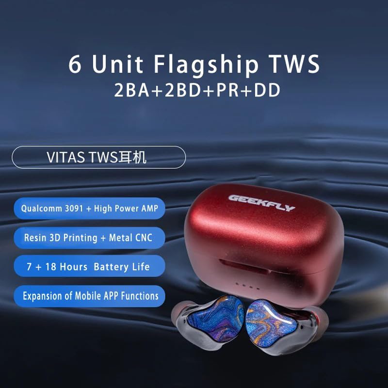 GEEKFLY Vitas 6ドライバー完全ワイヤレスイヤフォン Amazon.com: Geekfly Vitas HiFi TWS Earbuds Bone Conduction