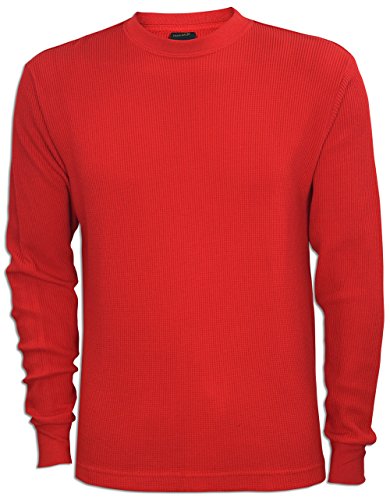 JLGUSA Men Heavy Weight Plain Thermal Long Sleeve Waffle Shirts Solid Colors