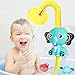 Jouets de Bain pour Enfants Éléphant Jouet Bain Bébé Électrique Éléphant et Crabe Jouet Remonter Flottants Jeux Bain Baignoire Piscine Jouet Aspergeur Bain Bebe Cadeaux pour Enfant (Bleu)