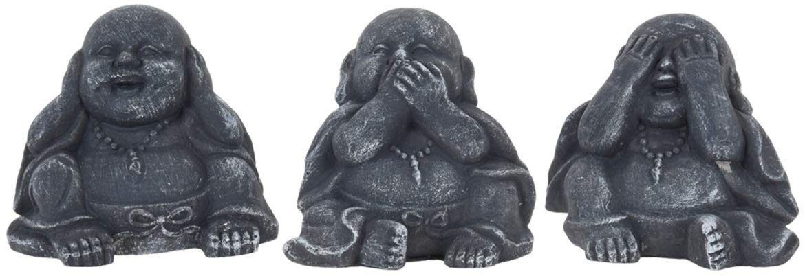 Muddy Hands Three Decorative Wise Buddha Ornaments - See No, Speak No, Hear No Evil