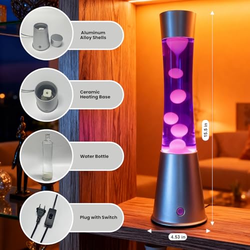 Image of 17 Colors Changing Liquid Motion Lamps LED Night Light for Kids Adults Teens 15.5 Inch Large Big Relax Mood Table Lamp for Birthday Gift Novelty Lighting Nightlight Bedroom Home Room Decor