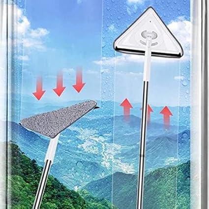 Whixant 360 Degree Rotatable Triangle Mop, Adjustable Chenille Microfiber Mop Multifunctional Triangular Cleaning Supplies for Glass, Floor, Wall, Gap, Corner, Car Wash - Multicolor