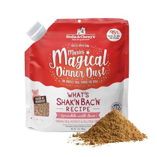 Stella & Chewy's Freeze-Dried Raw Marie's Magical Dinner Dust - Premium Bacon Dog Food Topper with Organic Fruits & Vegetables - Perfect for Picky Eaters - 7oz