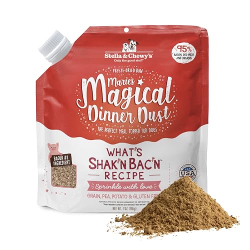 Stella & Chewy's Freeze-Dried Raw Marie's Magical Dinner Dust - Premium Bacon Dog Food Topper with Organic Fruits & Vegetables - Perfect for Picky Eaters - 7oz