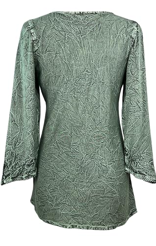 Agan Traders 2025 Summer Long Sleeve Diamond Neck Fall Embroidered Tops - Medieval Boho Vintage Tunic Kurta Blouses for Women3