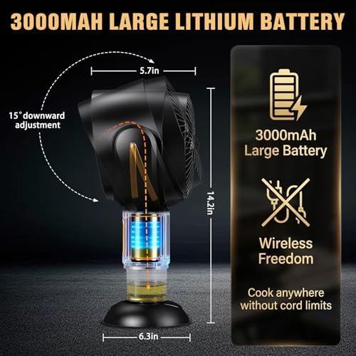 Portable Range Hood - Removable And Washable Filter, Kitchen Exhaust Fan Desktop Ventilation Fan For Kitchen for Indoor BBQ, Hot Pot - 3