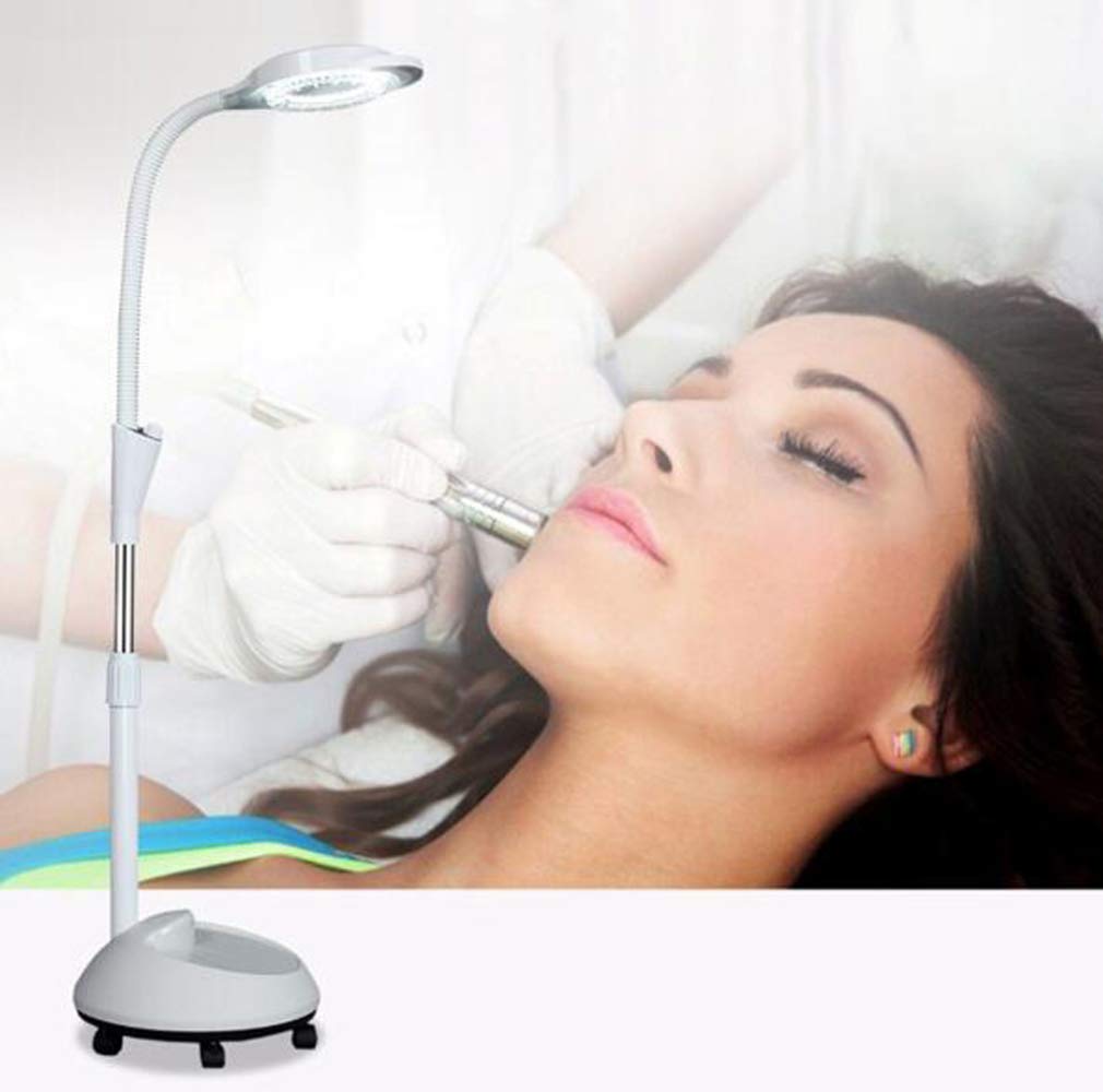 Lente d'ingrandimento pieghevole 8X, lampada da terra GoFloor regolabile in altezza, lampada con lente d'ingrandimento con base rotante per leggere la cura della pelle Saloni di bellezza Man