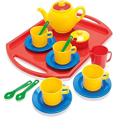 DANTOY - Teeservice Spielset mit Servierbrett - Teeparty für Kinder - 18 Stück - Spielzeug für Kinder - Kinderküche - Hergestellt in Dänemark Cover