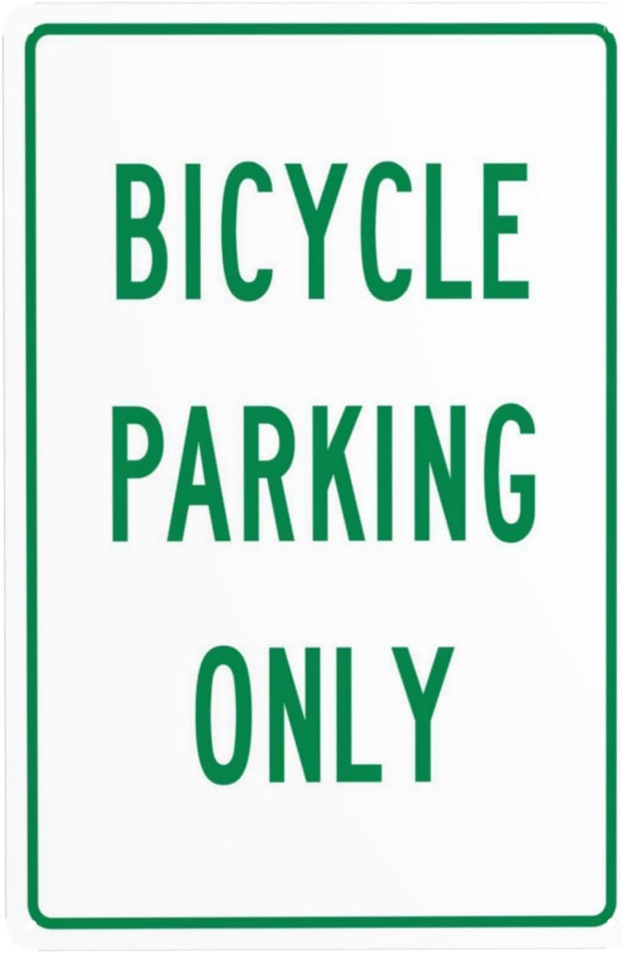 Bicycle Parking Only Rust Free Aluminum Warning Sign - Security Decor with Pre-Drilled Holes for Home Yard, Business Lot - 8x12 Inch​