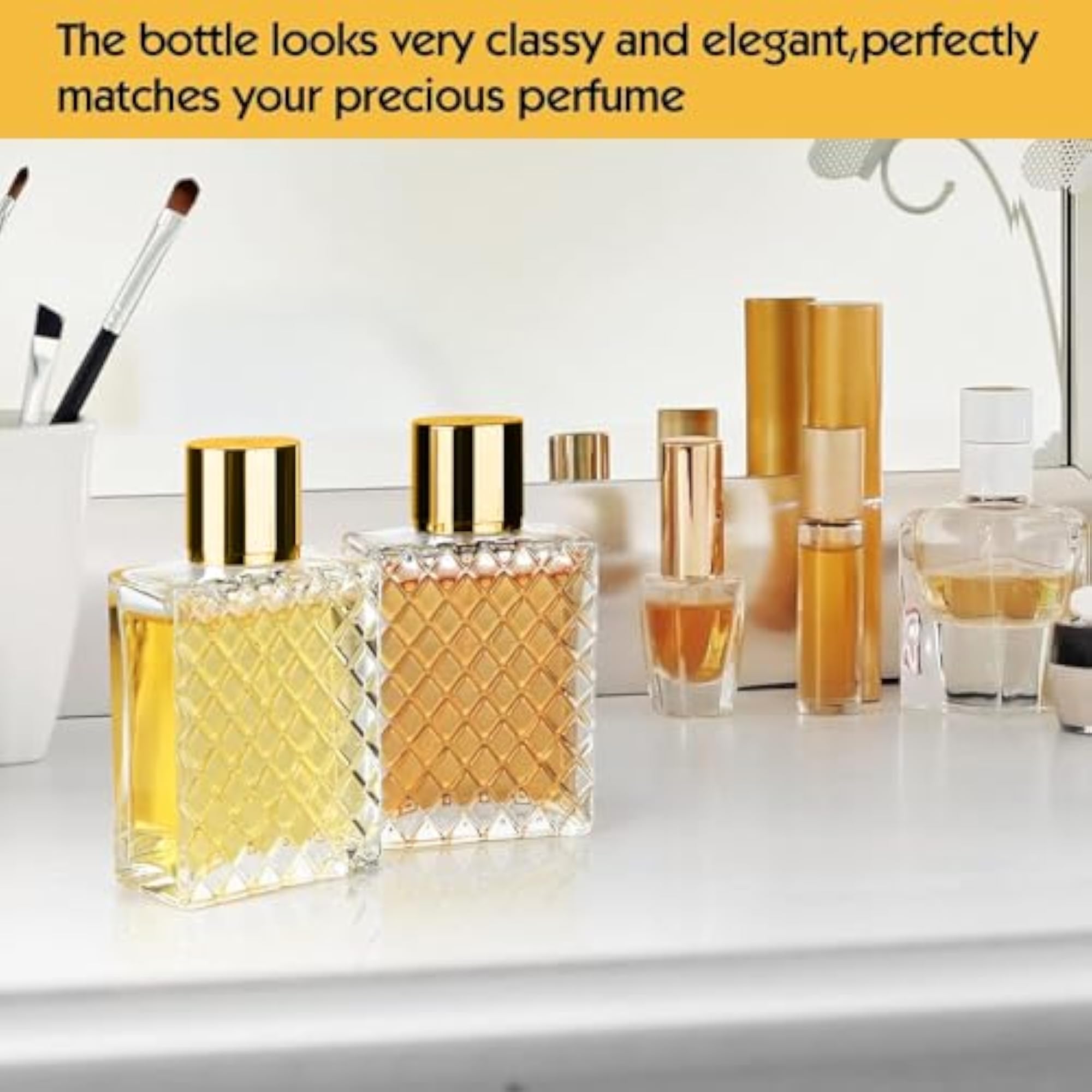 2Pcs Refillable Perfume Atomiser, Glass Travel Spray Bottle
