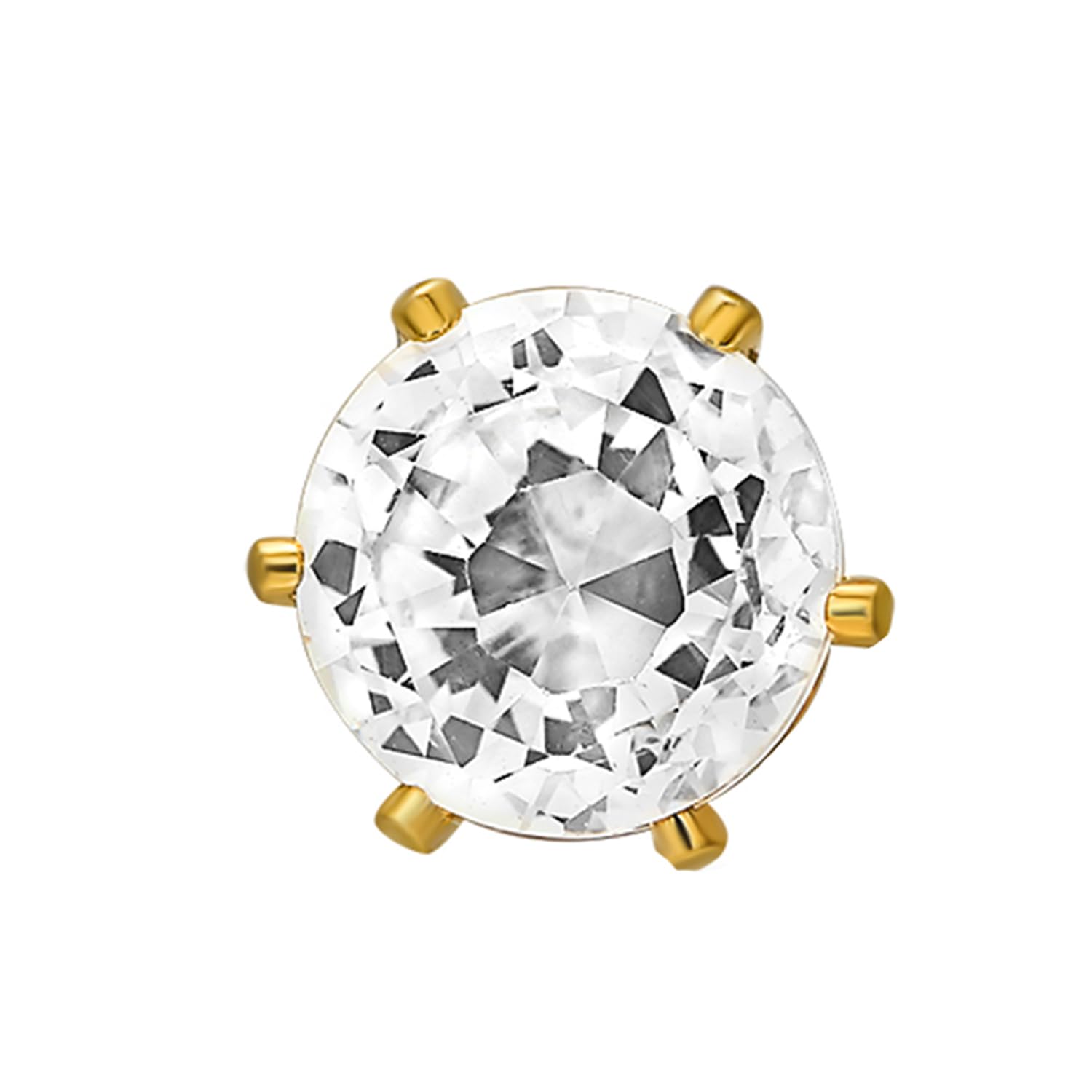 Sparkling Single Crystal Roud Piercing Single Stud Mens Earrings (PABB1101004PR)-image-34