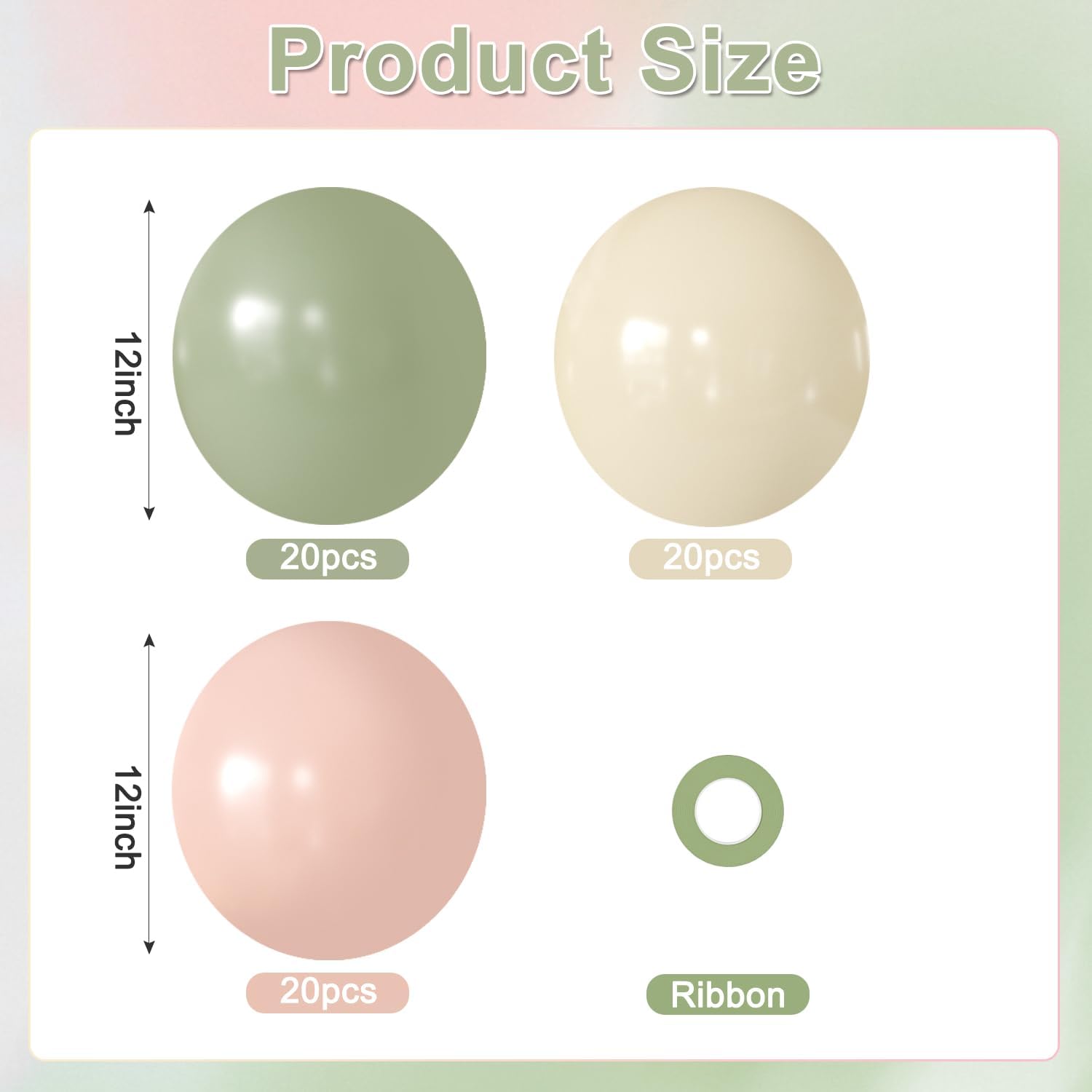 Pink and Green Balloons for Baby Shower Wildflower Birthday Decorations image 2