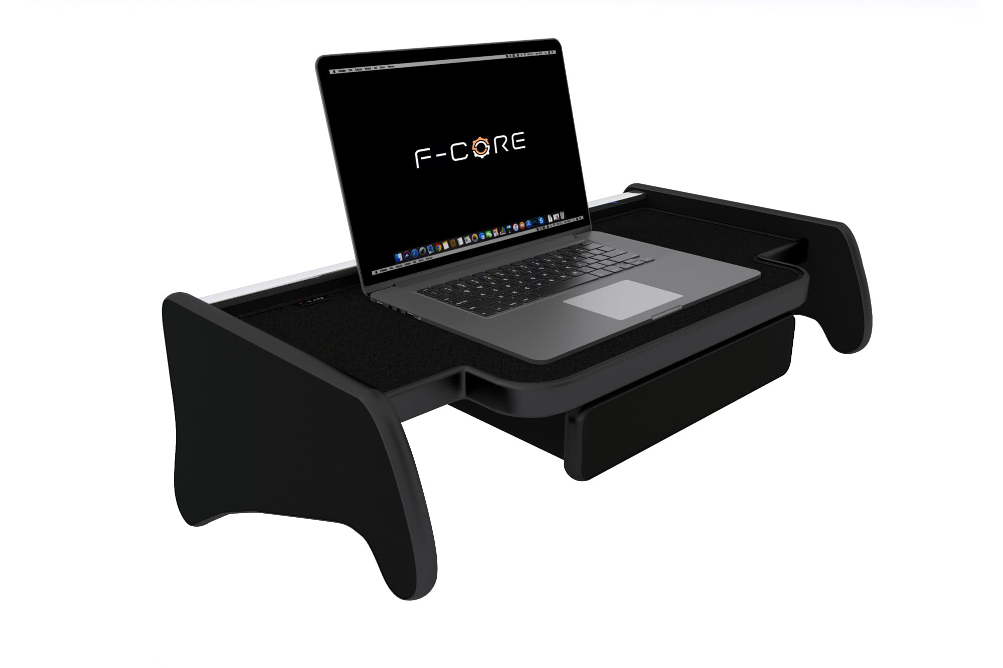 F-CORE Mesas al salpicadero camión Compatible con Man TGA 01.00-12.10 Central con cajón Cabina XXL Negro